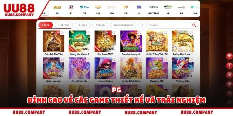 PG – Đỉnh cao về các game thiết kế và trải nghiệm